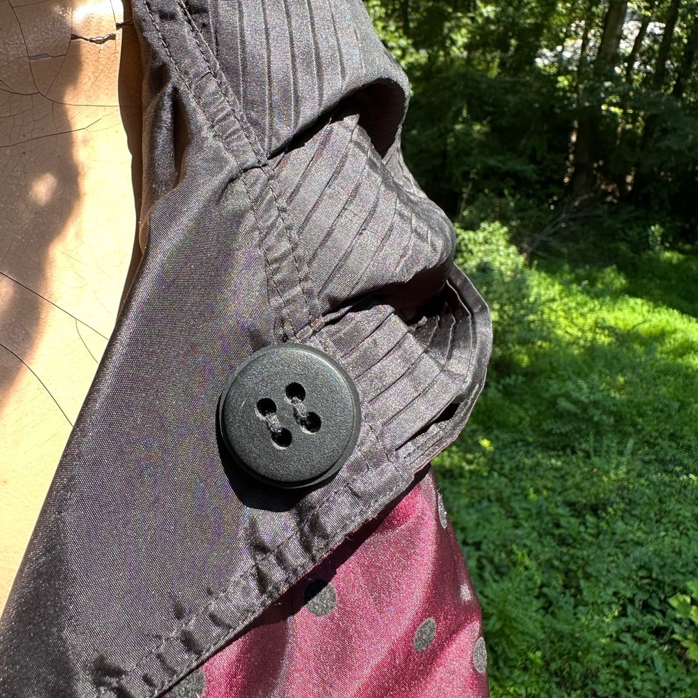 Boho Dotted Whimsigoth Witchy Reversible Hooded Boutique Rain Jacket by UbU ~ M - Picture 9 of 16